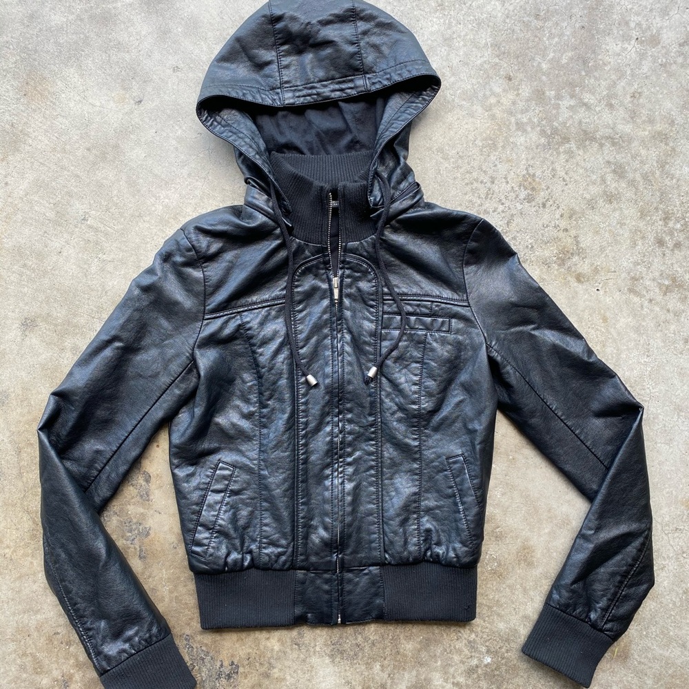 Sparkle & Fade Faux Leather Jacket